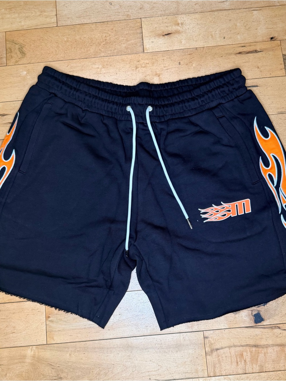 Memory Lane Black/Orange Outlaw Fleece Sweatshorts sz XL